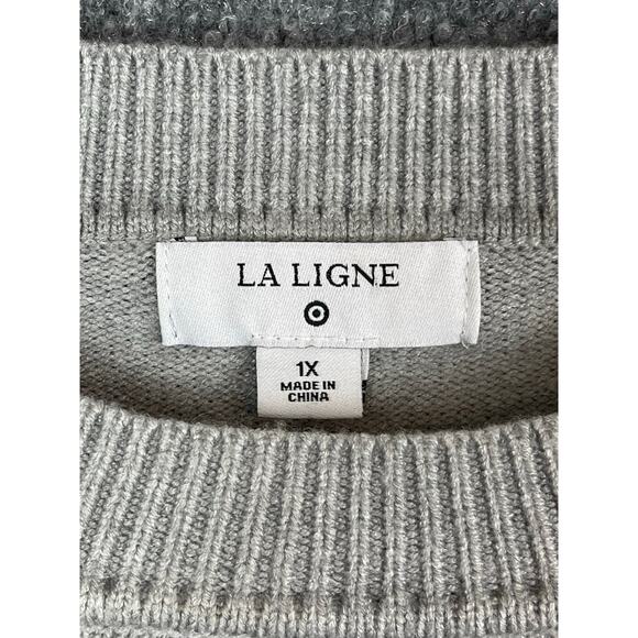 LA Ligne Sweater Women’s Size 1X Gray multi color strips - Picture 4 of 7